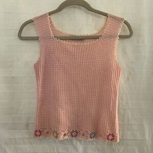 Crochet pink tank top